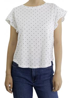 T shirt girocollo con volant Only